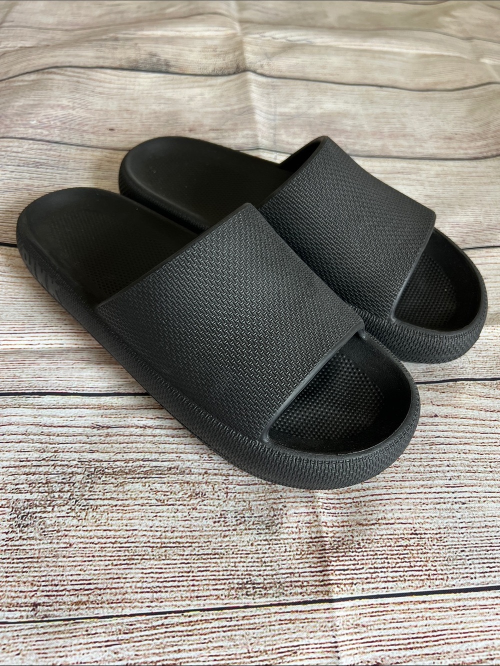 PINK Victoria's Secret Black Slide Sandals